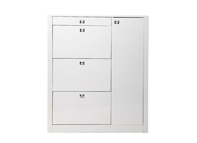 Meuble &agrave; chaussures design laqu&eacute; blanc REVA