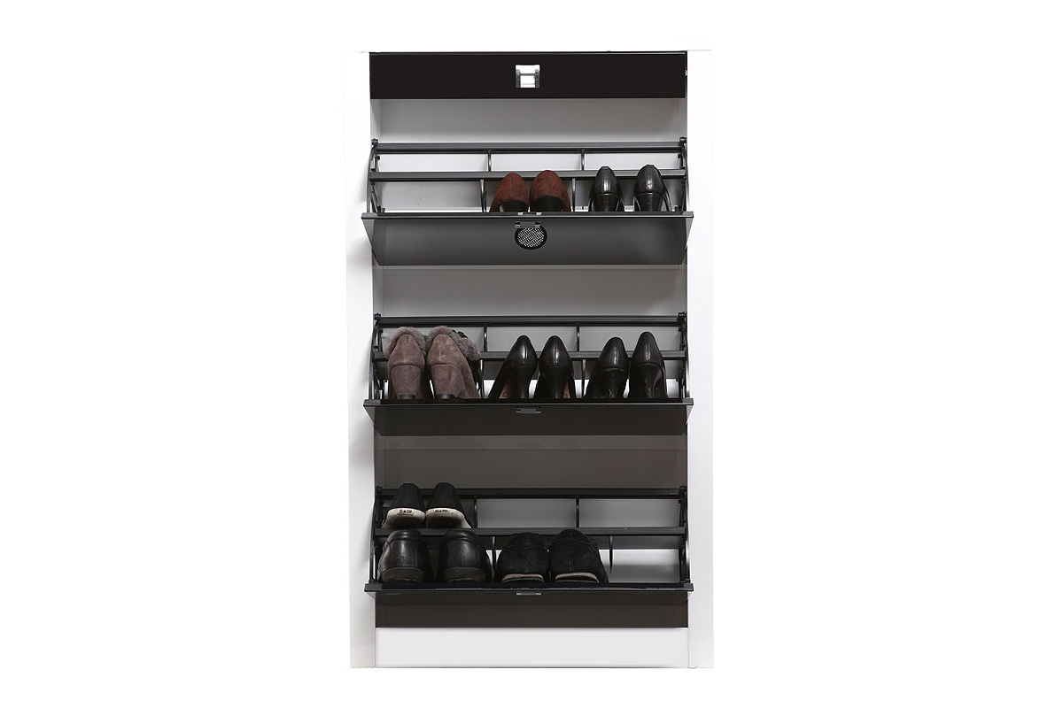 Meuble  chaussures design laqu noir DEVA