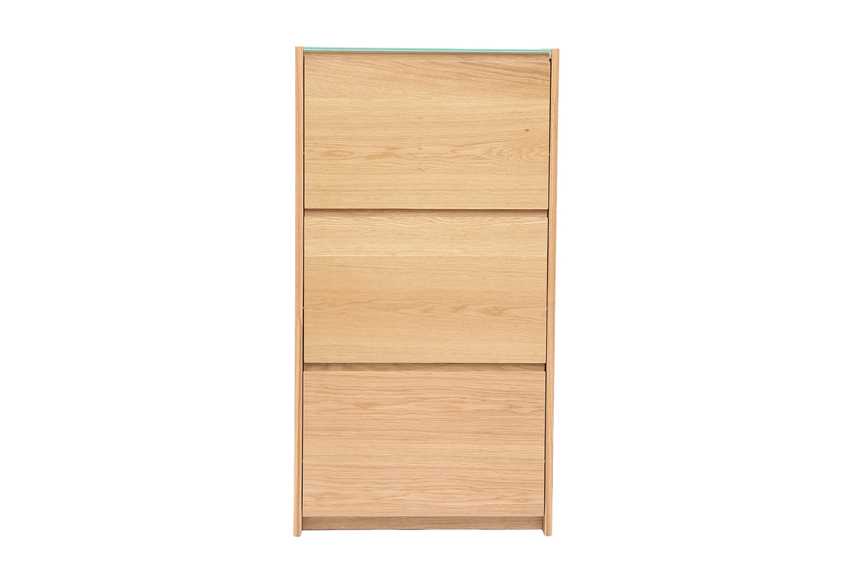 Meuble � chaussures scandinave 3 compartiments ch�ne ZAPPA