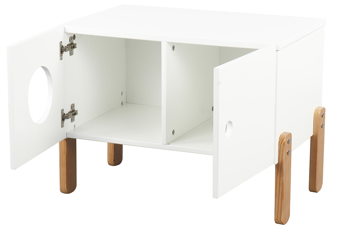 Meuble de rangement enfant bois et blanc TIMEHLO