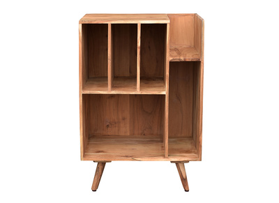 Meuble de rangement vinyles en bois massif L65 cm VIRGILE