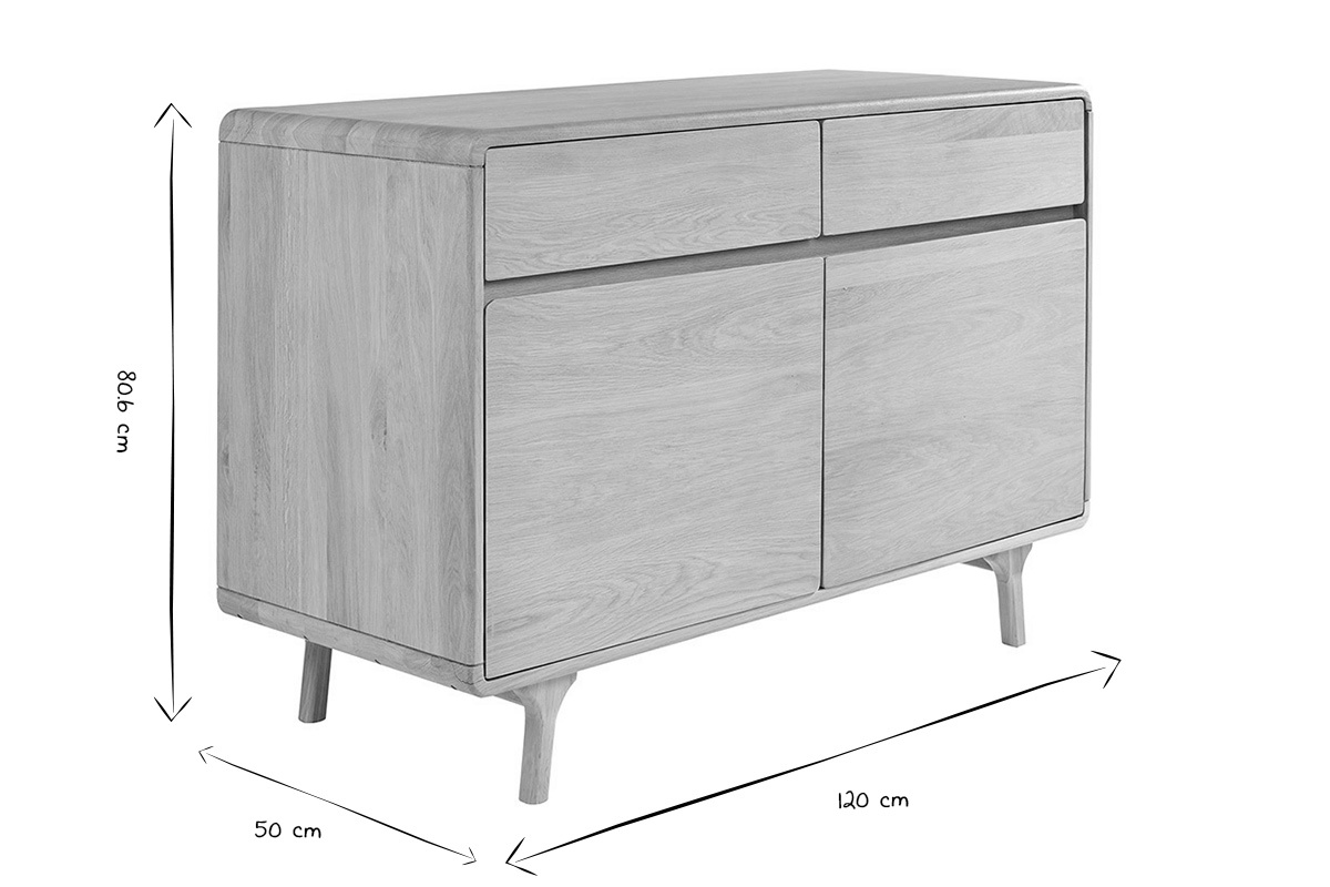 Meuble de salle de bain en bois ch�ne massif L120 cm ESTEBAN
