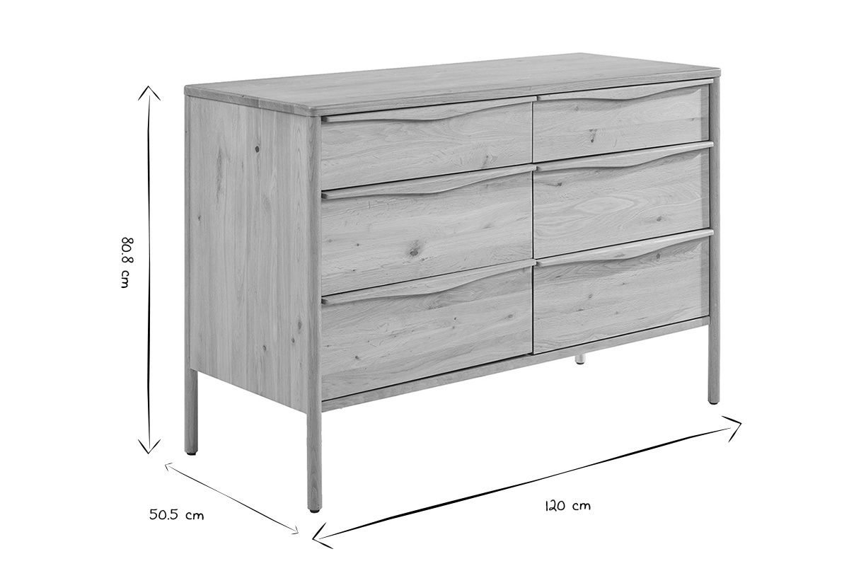 Meuble de salle de bain en bois ch�ne massif L120 cm MARIN