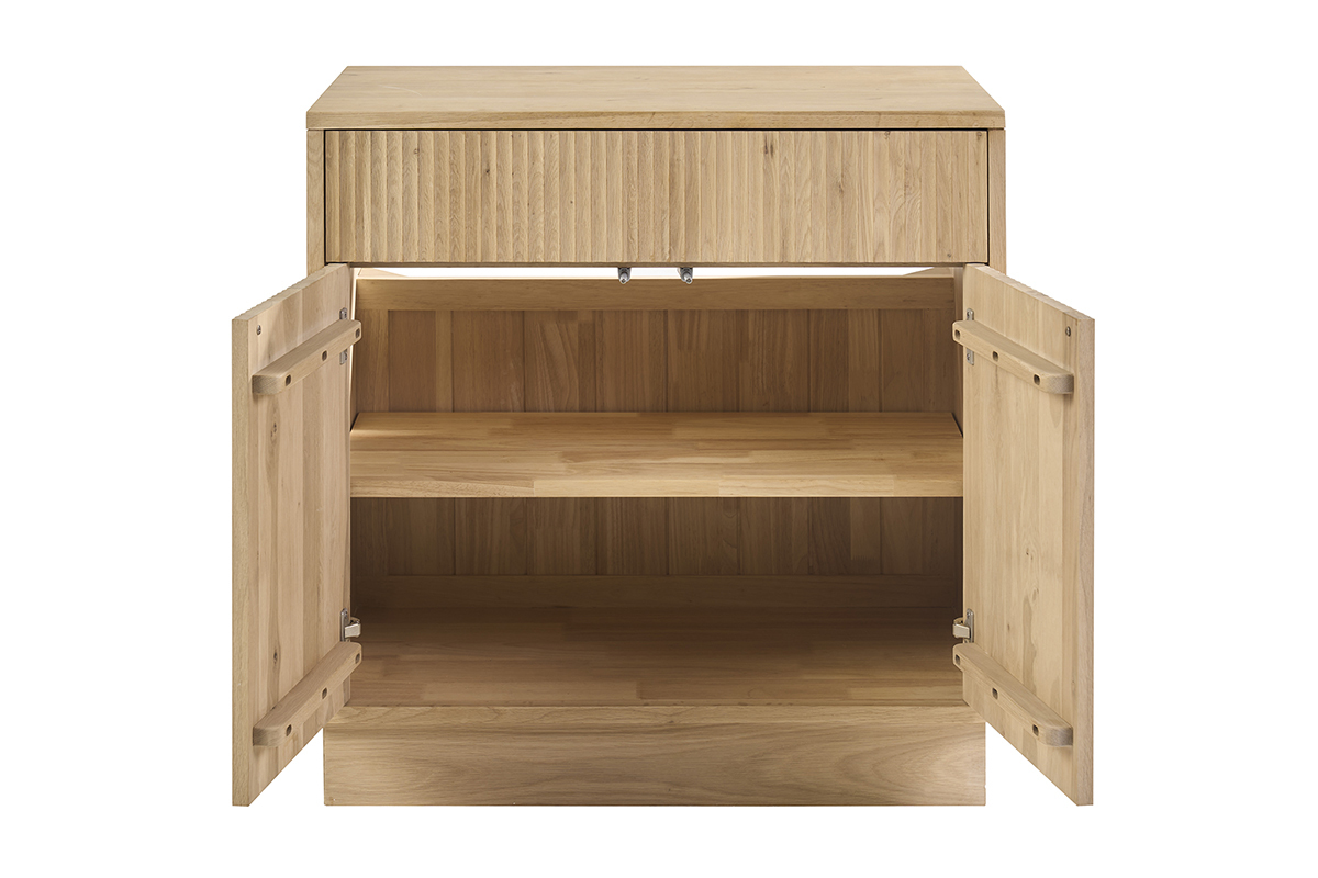Meuble de salle de bain en bois ch�ne massif L80 cm ALISTAIR