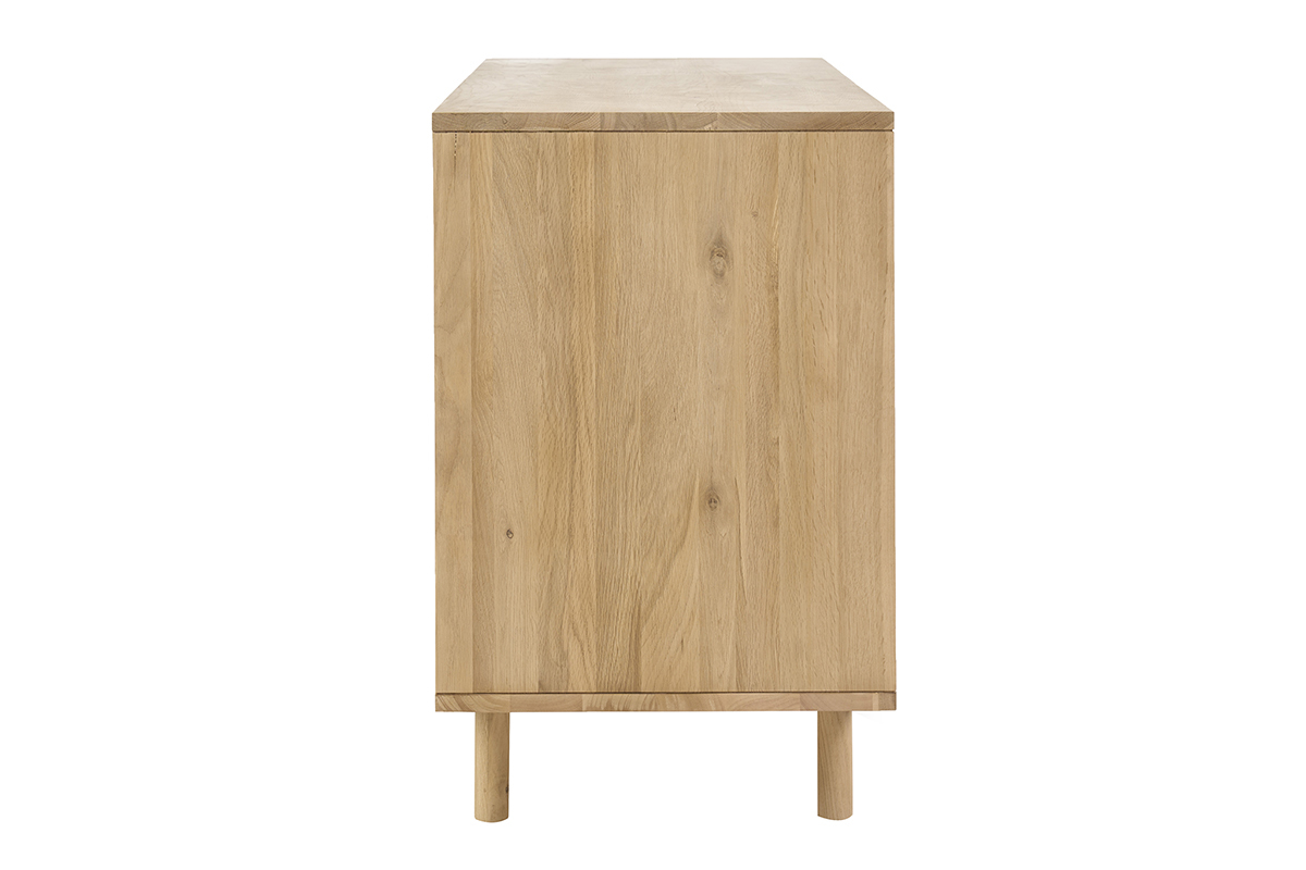 Meuble de salle de bain en bois clair ch�ne massif L140 cm SINCLAIR