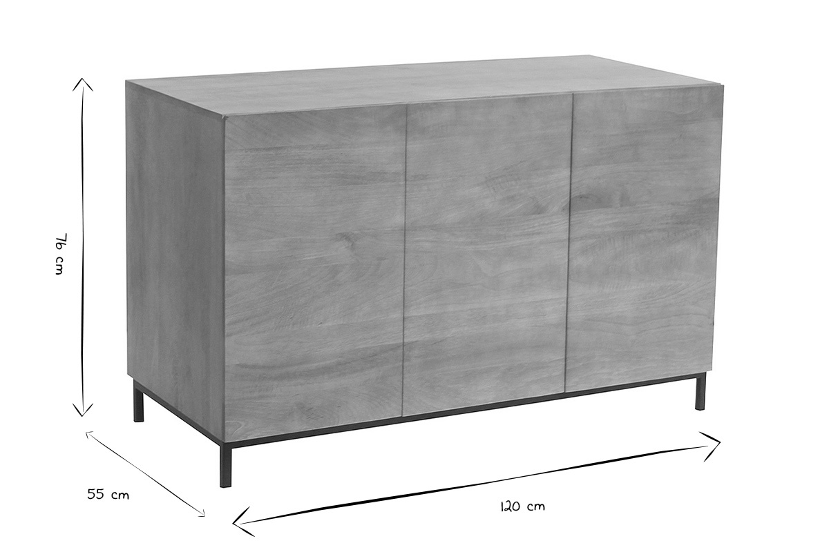 Meuble de salle de bain en bois manguier massif L120 cm YPSTER