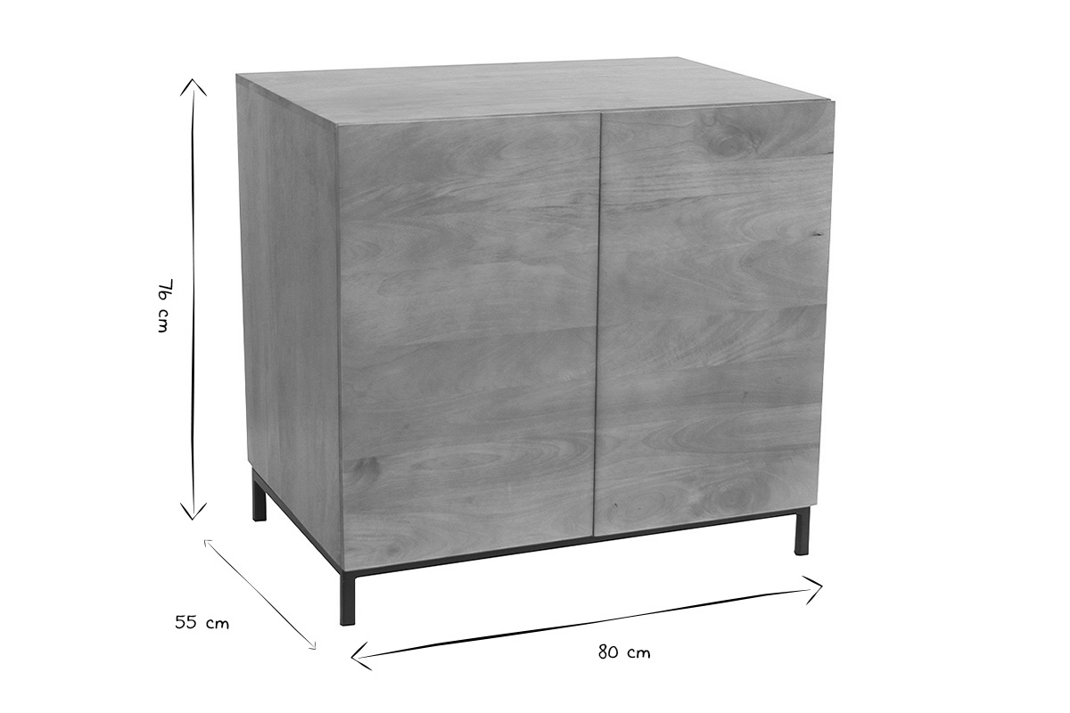 Meuble de salle de bain en bois manguier massif L80 cm YPSTER