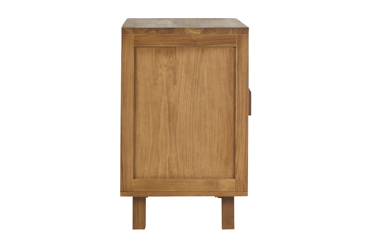 Meuble de salle de bain en bois teck massif et corde tress�e L80 cm MOSSA