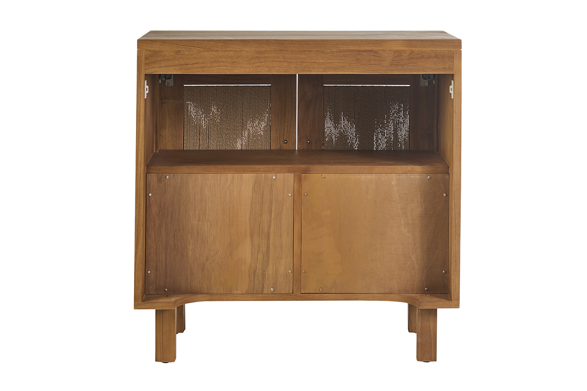 Meuble de salle de bain en bois teck massif et corde tress�e L80 cm MOSSA
