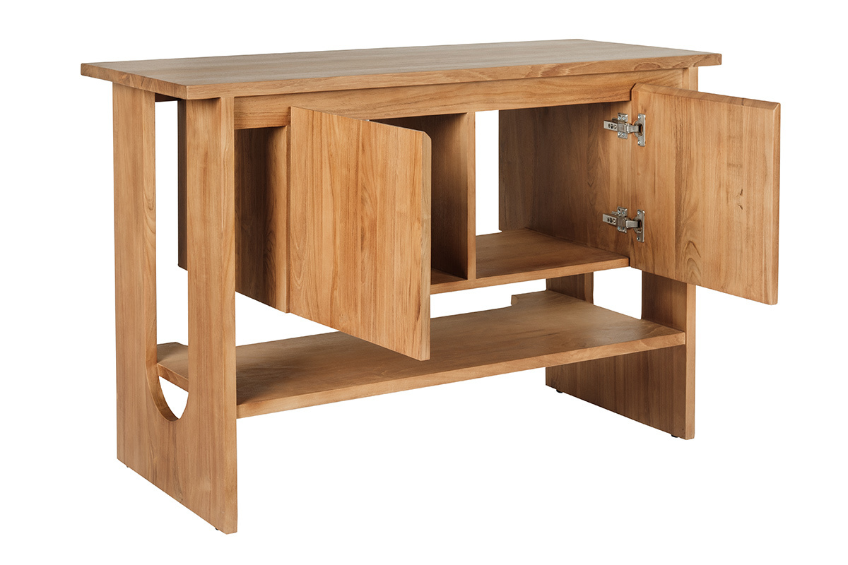 Meuble de salle de bain en bois teck massif L120 cm ALBE