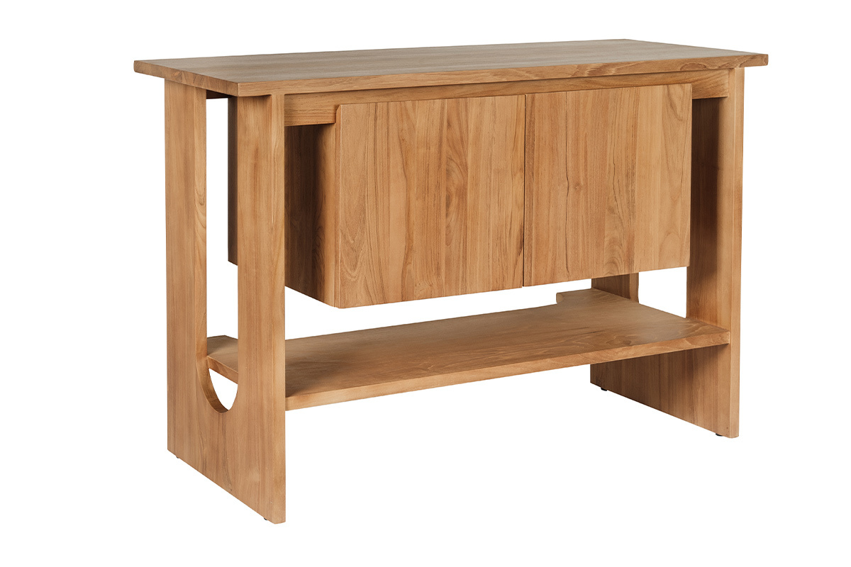 Meuble de salle de bain en bois teck massif L120 cm ALBE