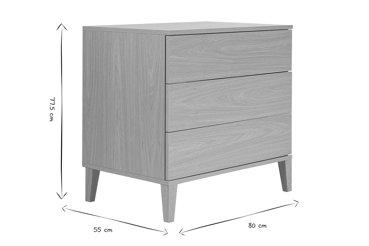 Meuble de salle de bain finition bois ch�ne L80 cm FREDDY