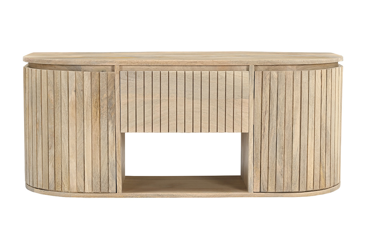 Meuble de salle de bain suspendu en bois manguier massif L110 cm BALDO