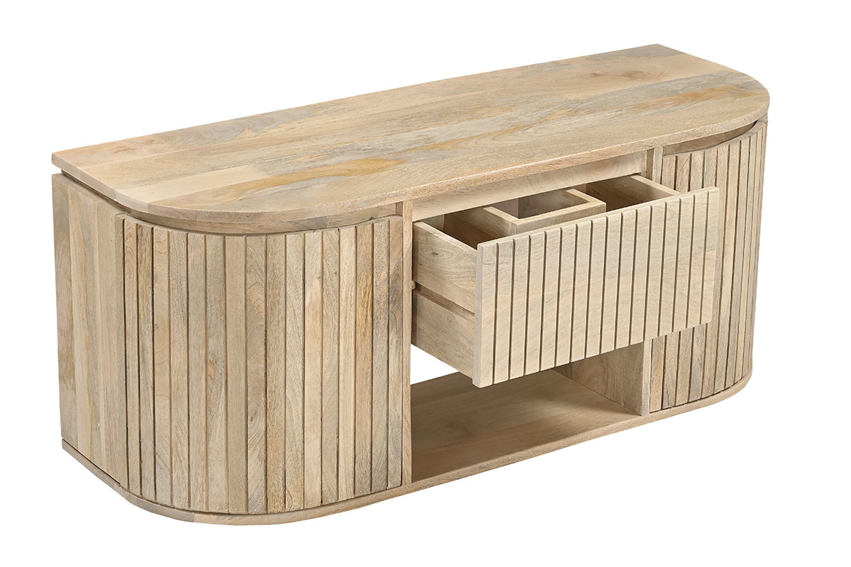 Meuble de salle de bain suspendu en bois manguier massif L110 cm BALDO