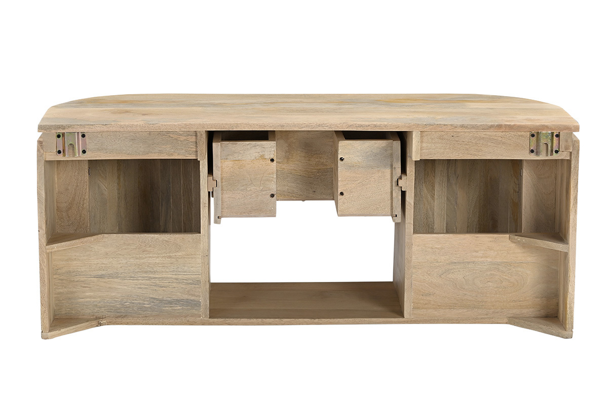 Meuble de salle de bain suspendu en bois manguier massif L110 cm BALDO