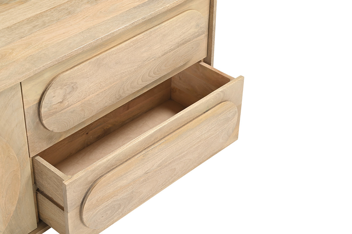 Meuble de salle de bain suspendu en bois manguier massif L120 cm SLAPPA