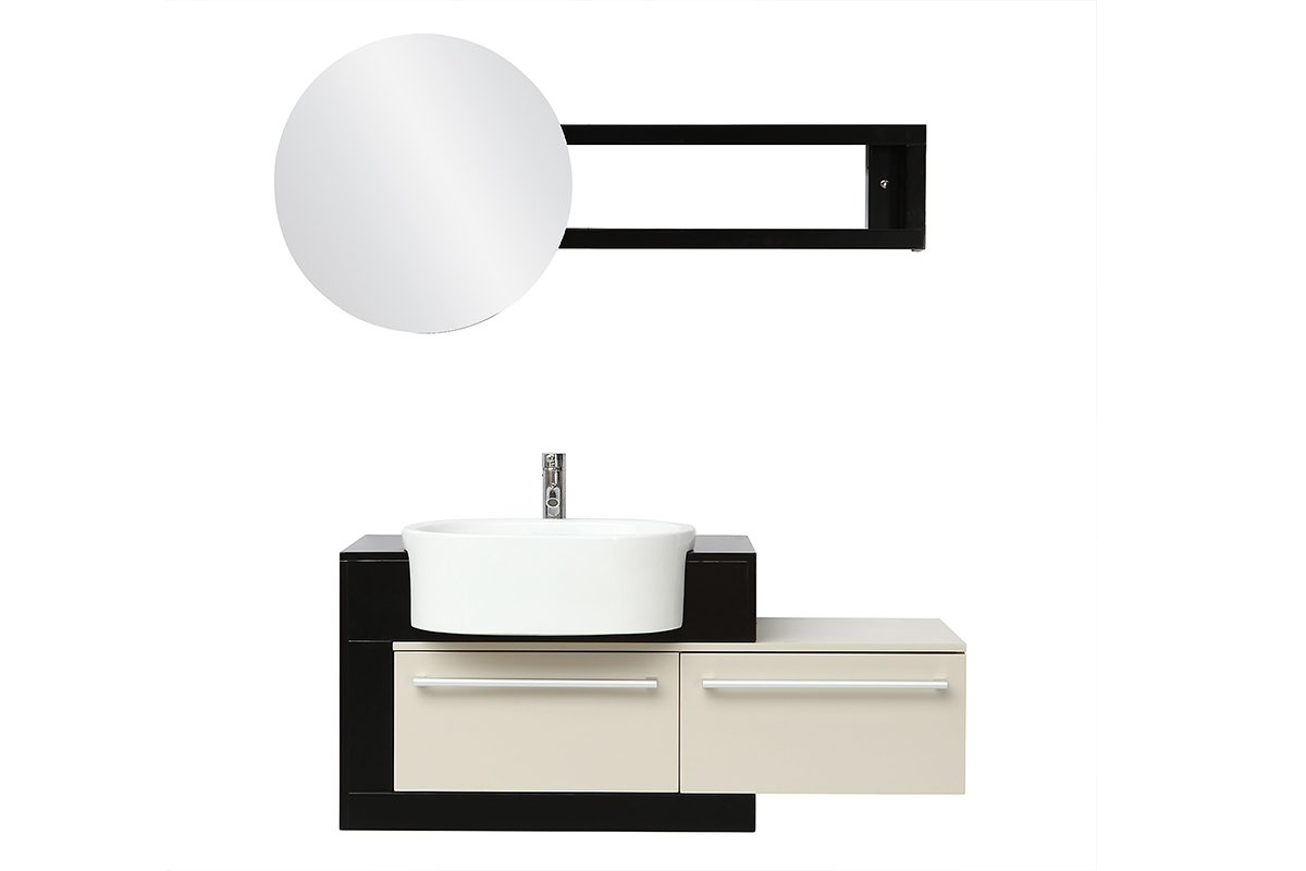 Meuble de salle de bain : vasque, meuble sous vasque et miroir MARLO