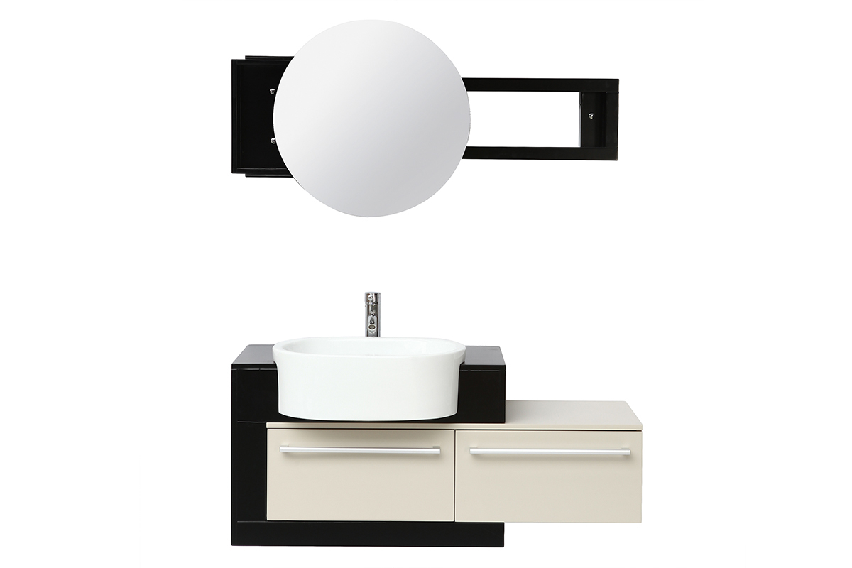 Meuble de salle de bain : vasque, meuble sous vasque et miroir MARLO