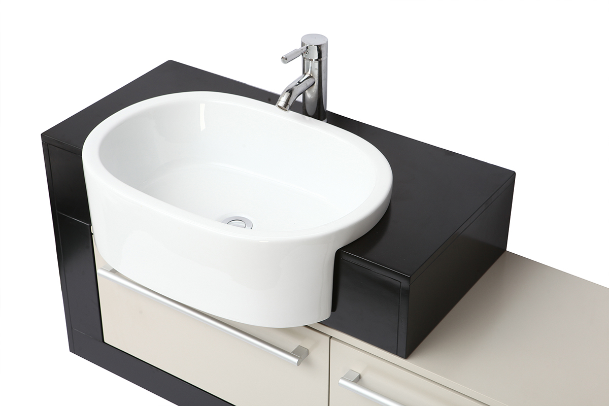 Meuble de salle de bain : vasque, meuble sous vasque et miroir MARLO