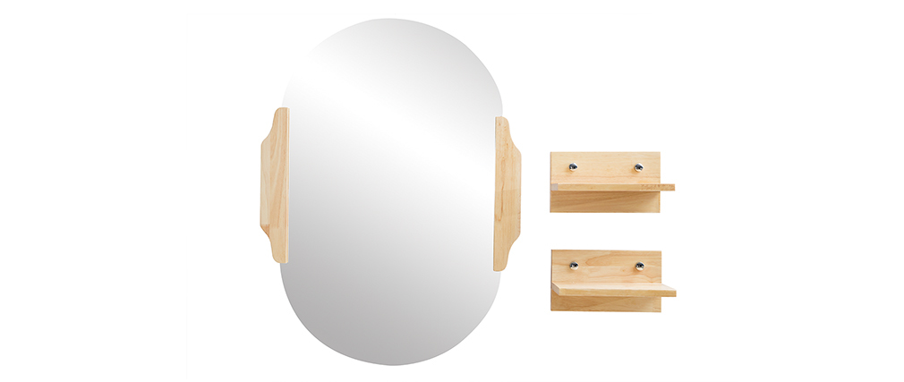 Meuble de salle de bain : vasque, meuble sous-vasque, �tag�res et miroir NIVAN