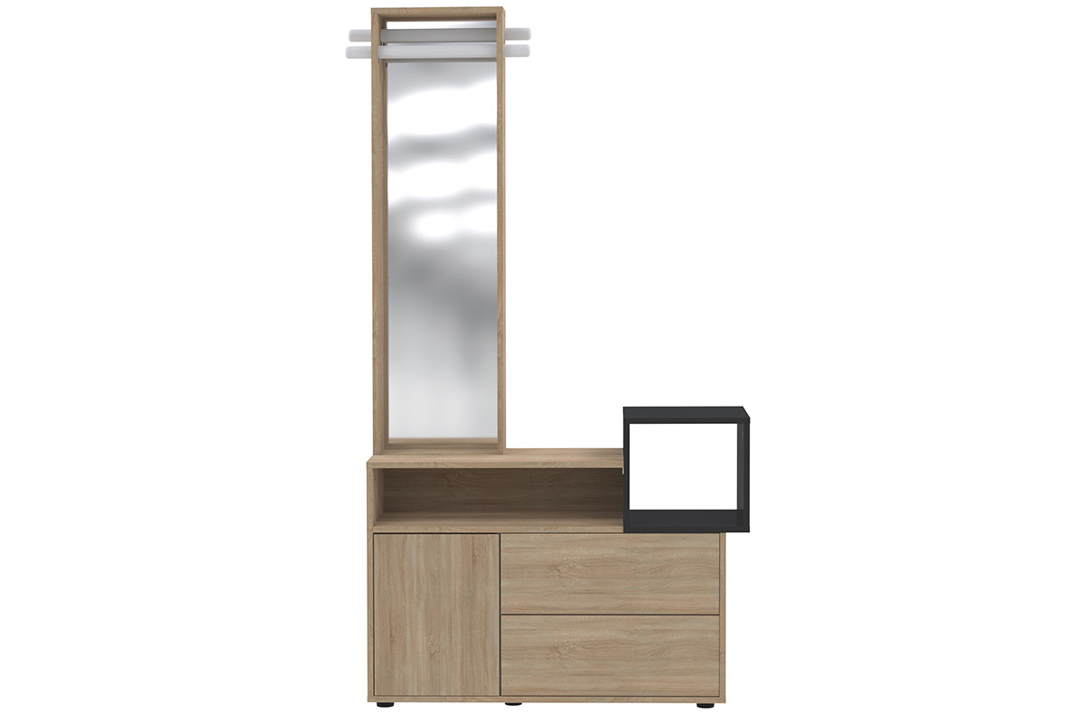 Meuble d'entr�e avec miroir et rangements KOLN