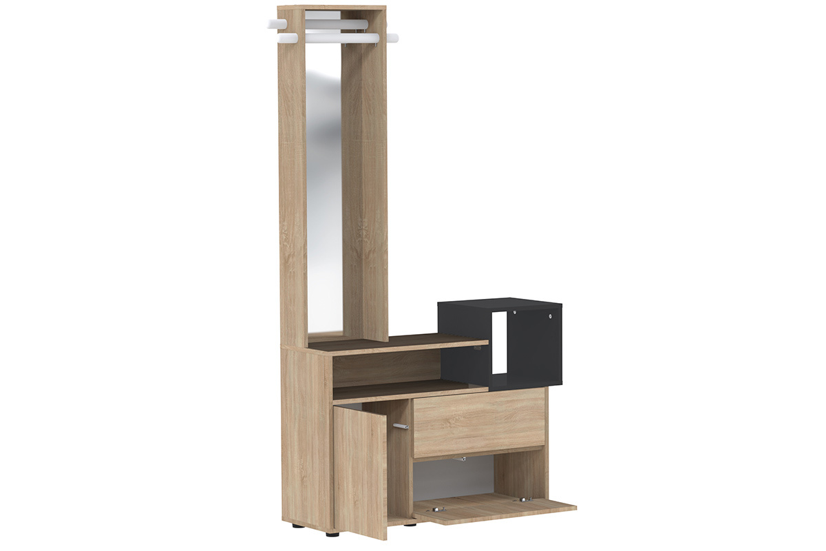 Meuble d'entr�e avec miroir et rangements KOLN