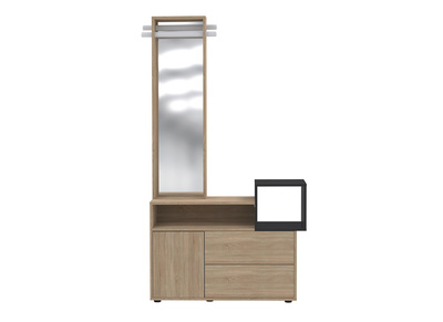 Meuble d'entr&eacute;e avec miroir et rangements KOLN