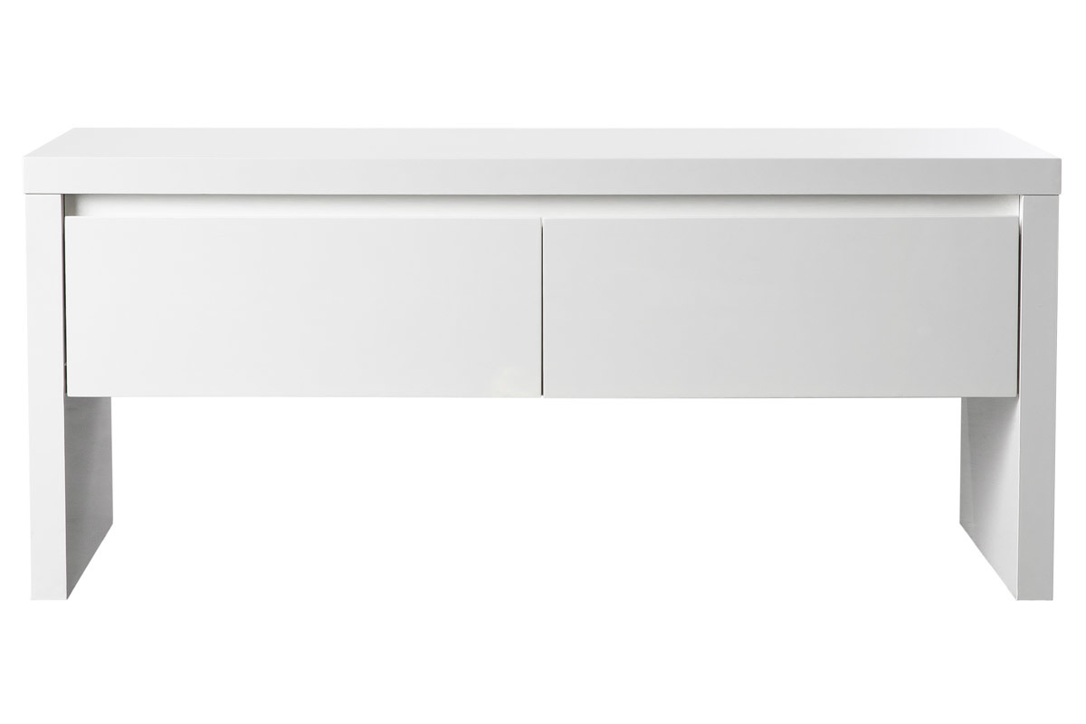 Meuble d'entr�e blanc laqu� avec rangements WELCOME