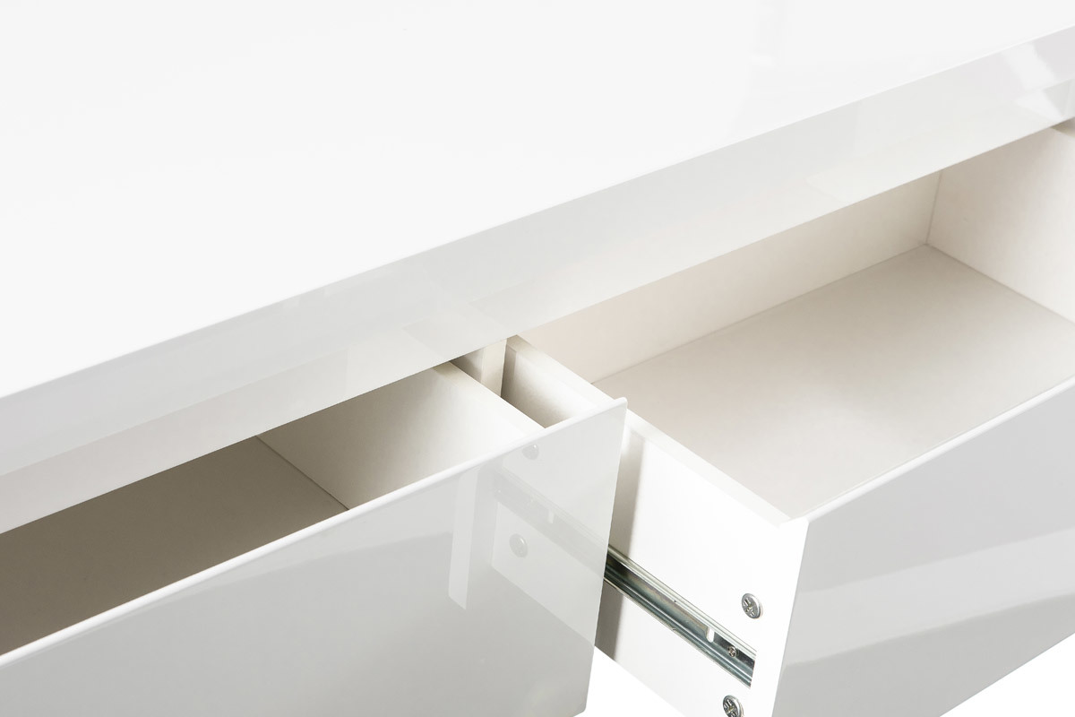 Meuble d'entr�e blanc laqu� avec rangements WELCOME