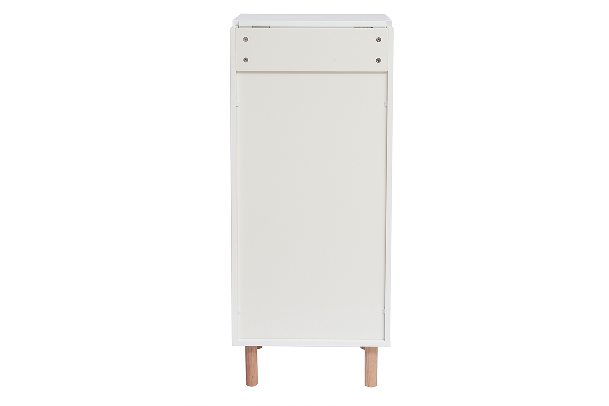 Meuble d'entr�e coiffeuse blanc et bois L50 cm DARINA