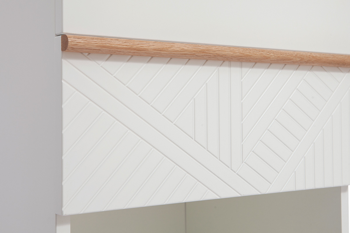 Meuble d'entr�e coiffeuse blanc et bois L50 cm DARINA