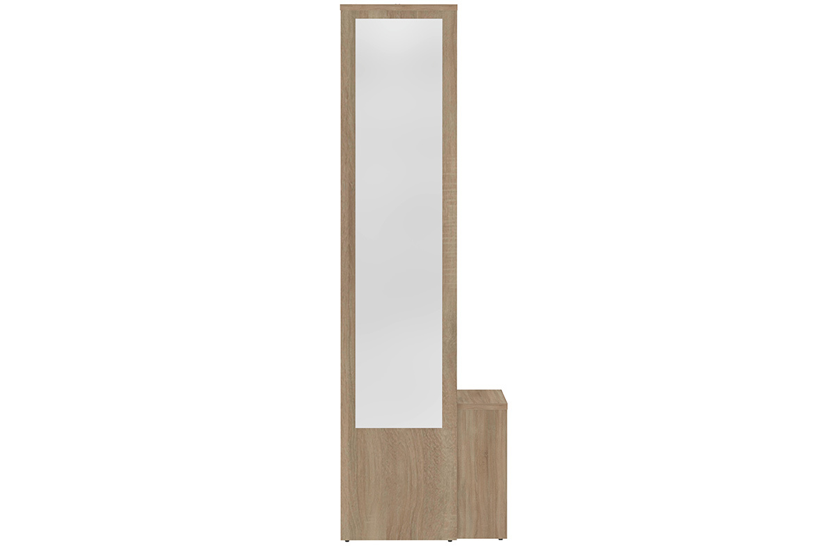 Meuble d'entr�e modulable avec penderie, miroir et �tag�res bois OLLY