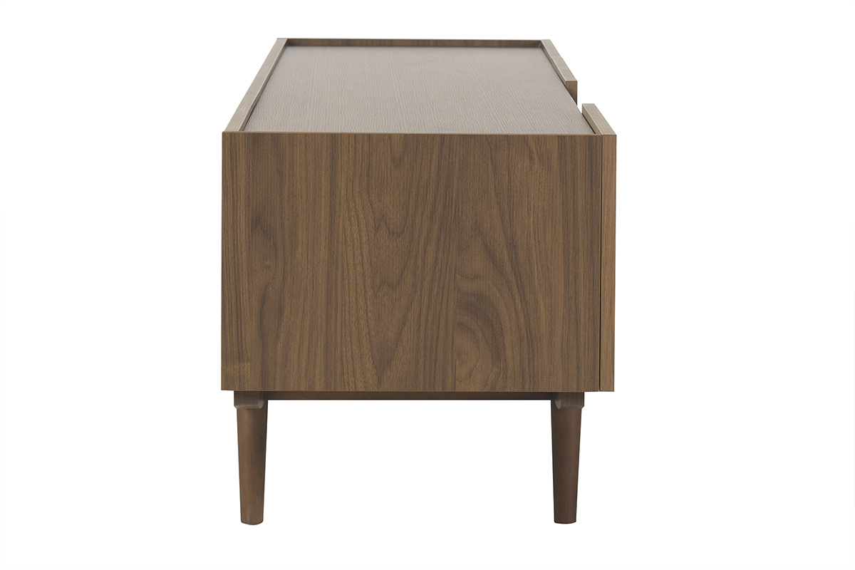 Meuble TV bois fonc noyer 3 portes L180 cm SANAA