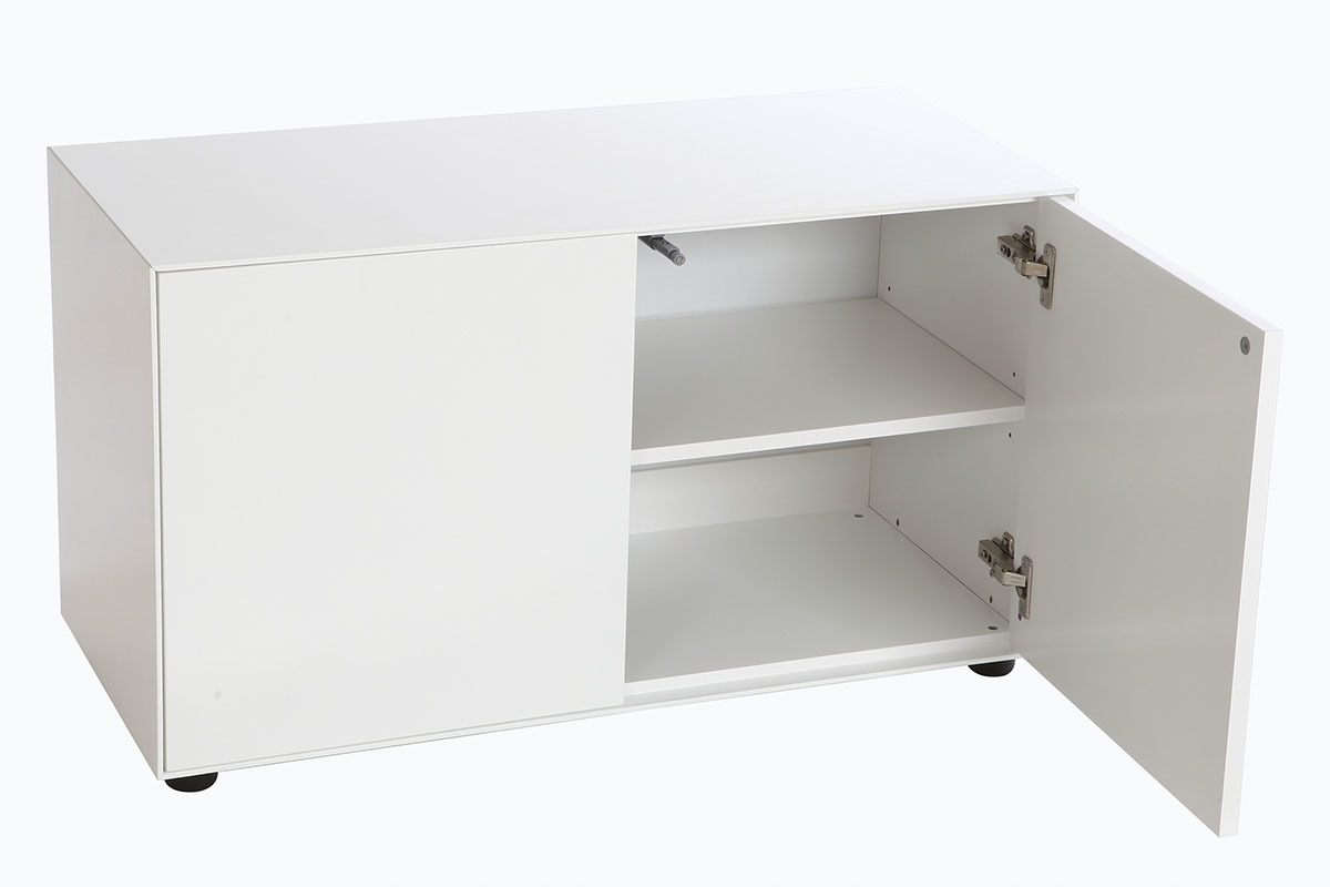 Meuble TV design 2 portes blanc mat L90 cm MARK