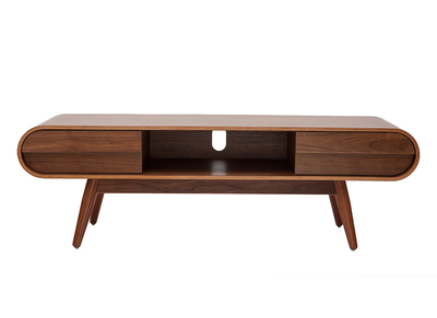 Meuble TV design 2 tiroirs noyer BALTIK