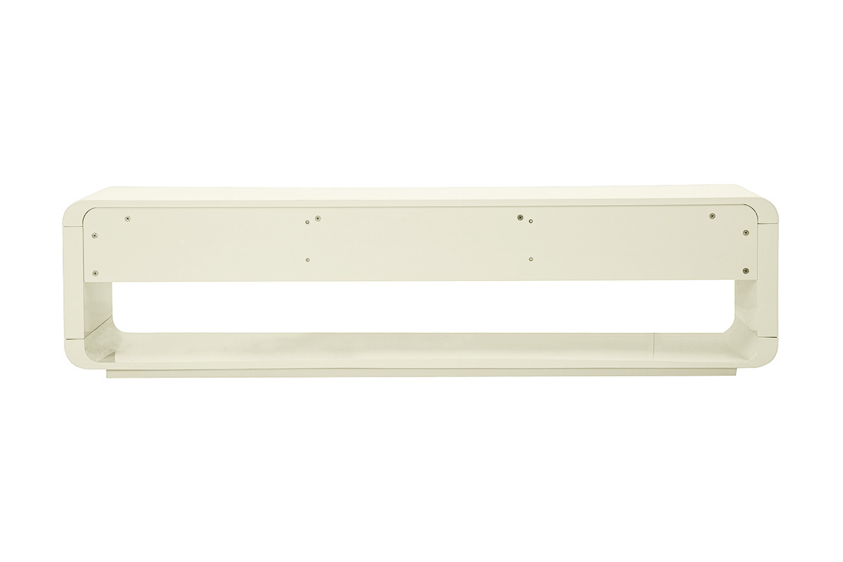 Meuble TV design beige laqu� brillant 3 tiroirs L179.5 cm SAILOR