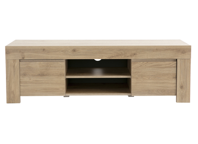 Meuble TV design effet ch&ecirc;ne L138 cm TINO