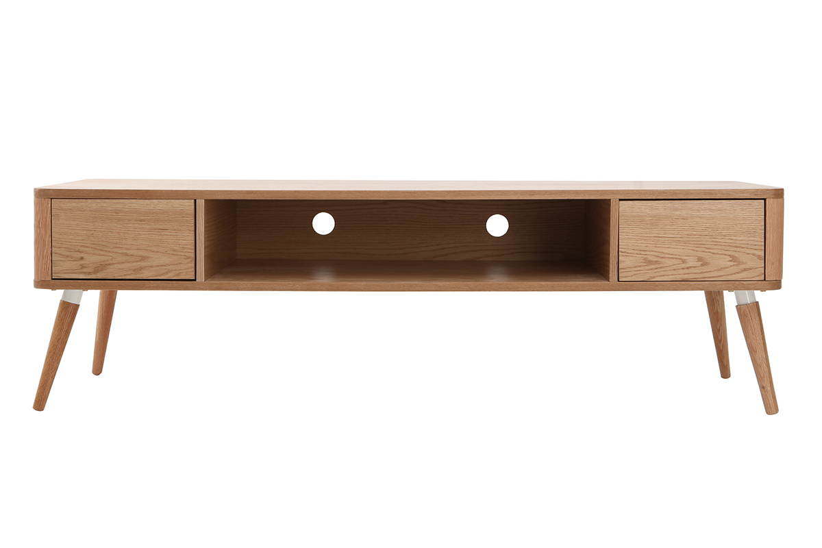 Meuble TV design en bois clair L150 cm TOTEM