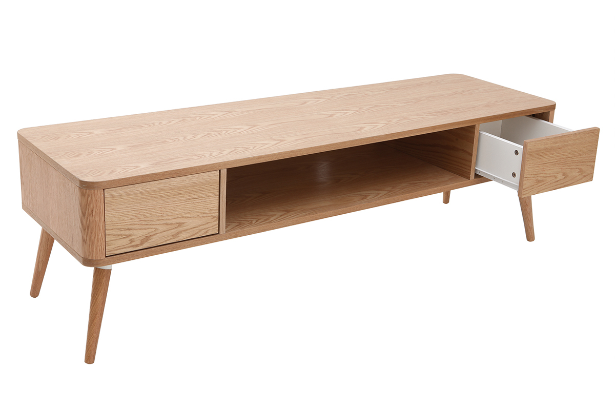 Meuble TV design en bois clair L150 cm TOTEM