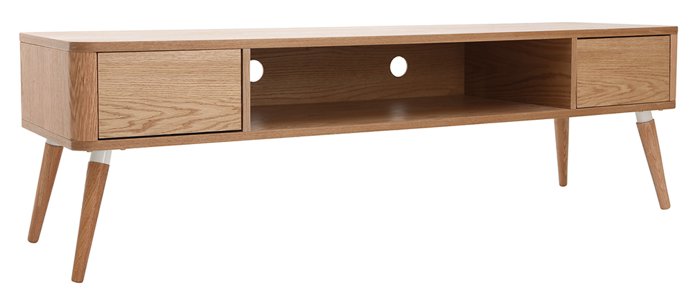 Meuble TV design en ch�ne clair TOTEM