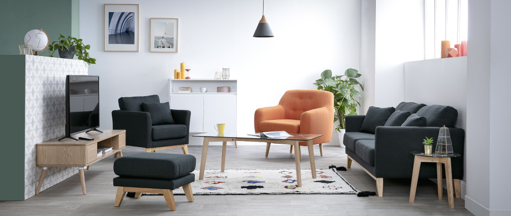 Meuble TV design en ch�ne clair TOTEM