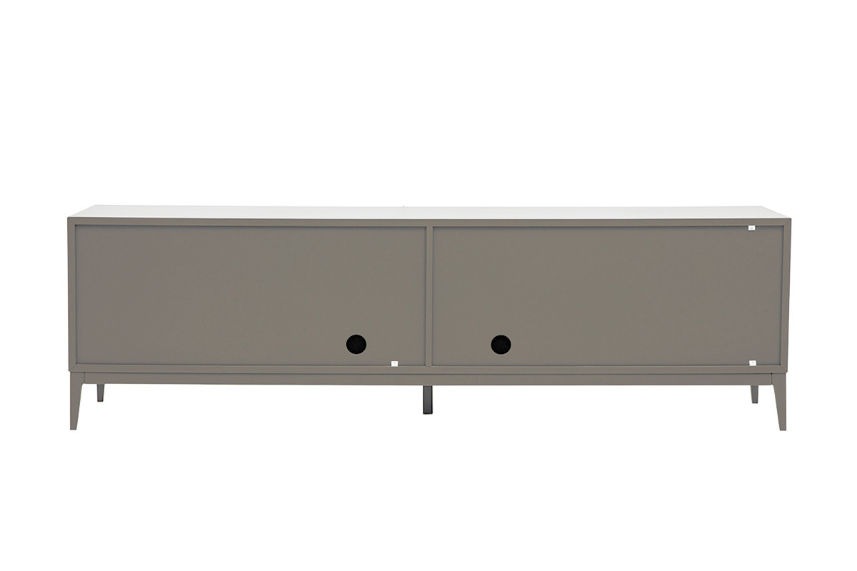 Meuble TV design gris laqu� mat avec rangements L180 cm GRAY