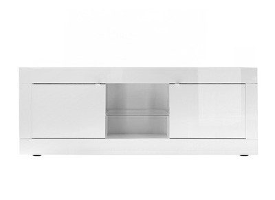 Meuble TV design laqu&eacute; blanc 180 cm LATTE