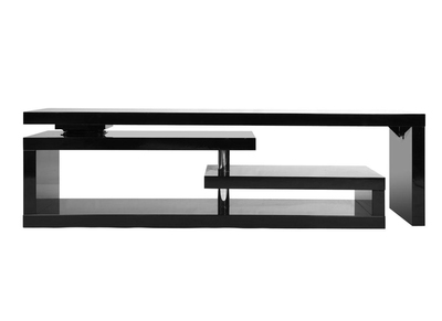 Meuble TV design laqu&eacute; brillant noir pivotant MAX V2