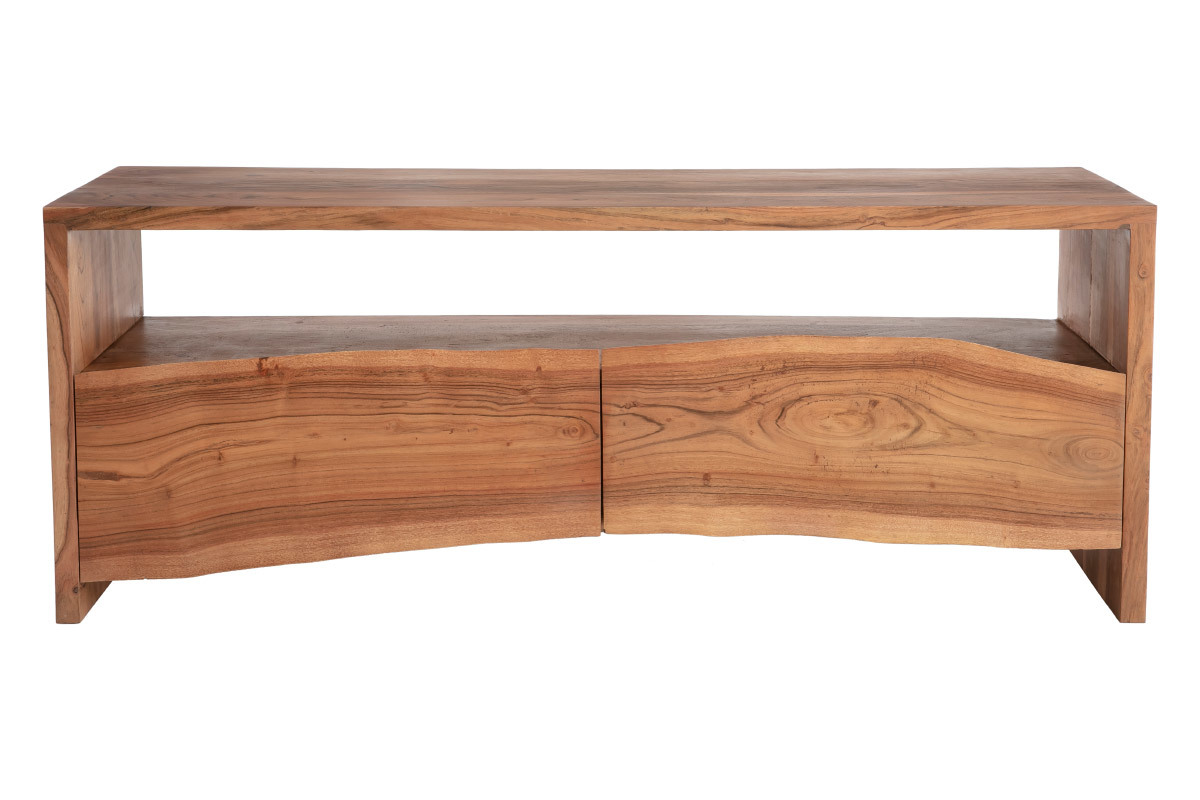 Meuble TV en bois massif avec tiroirs L130 cm BOHEMIAN