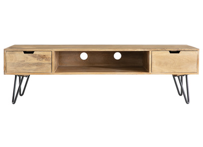 Meuble TV en manguier massif et m&eacute;tal VIBES