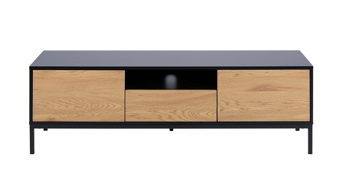 Meuble TV industriel bois et mtal L140 cm TRESCA