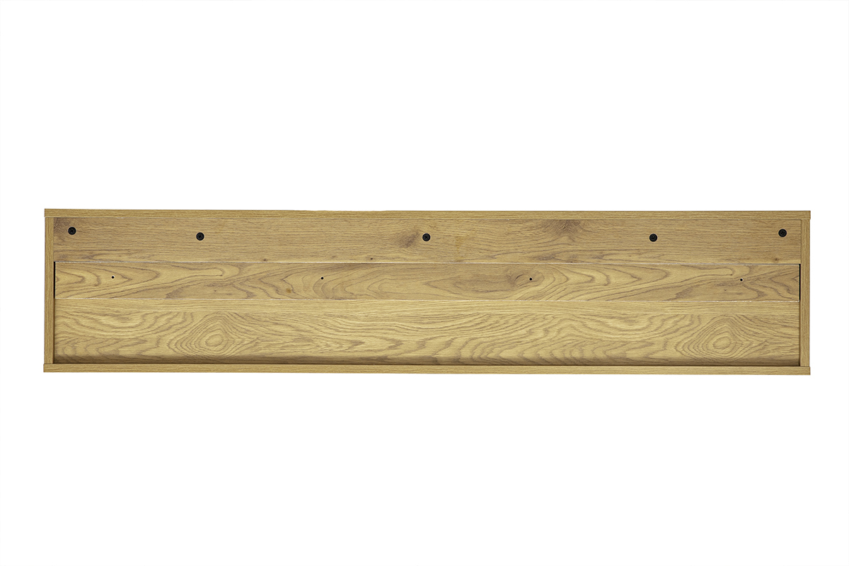 Meuble TV mural finition blanche et bois clair ch�ne L140 cm FLEXO