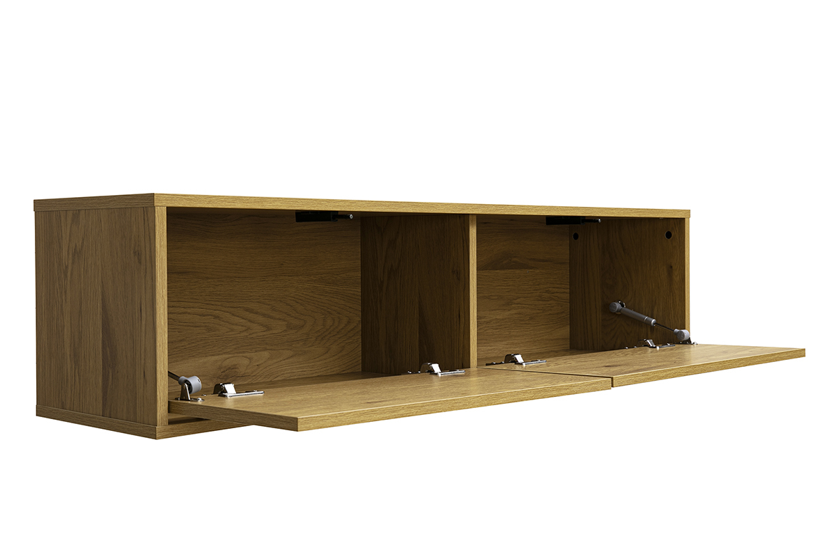 Meuble TV mural finition bois clair ch�ne L120 cm FLEXO