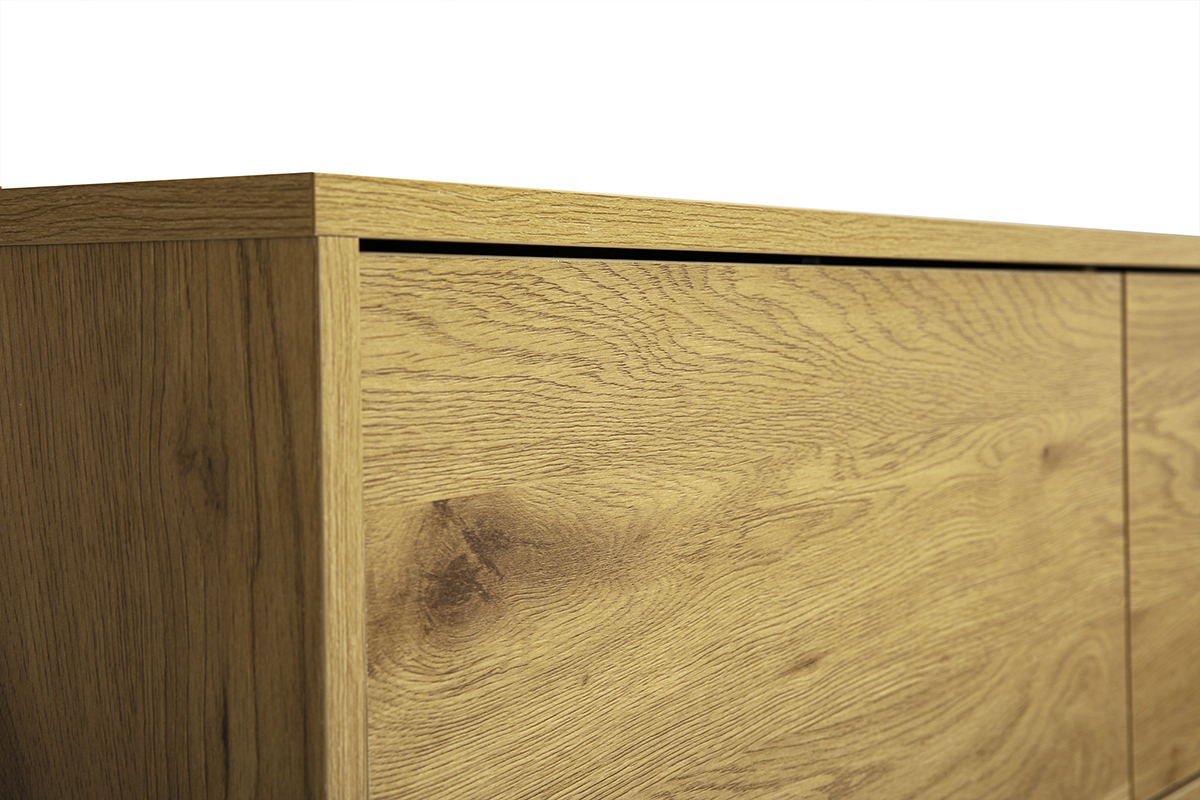 Meuble TV mural finition bois clair ch�ne L120 cm FLEXO
